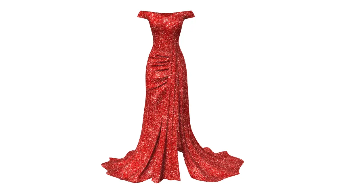 Side Split Off Shoulder Bodycon Evening Dress Low-poly 3D model