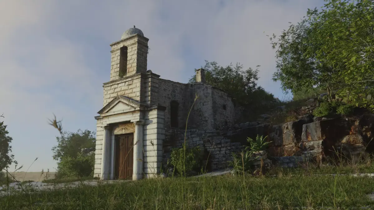 Italian cave chapelle entrance building - Photoscan 3D model
