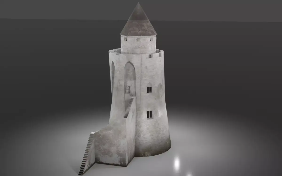 Medieval tower Low-poly 3D model buy