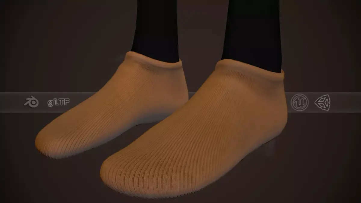  Brown Socks Style 2 Low-poly 3D model