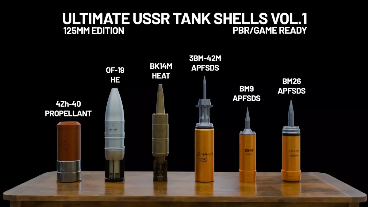Ultimate USSR Tank Shells Vol 1 Low-poly 3D model