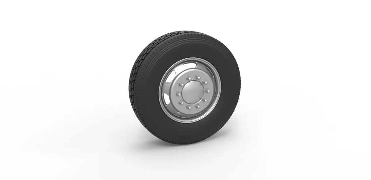 7 Hole front wheel of old school truck Scale 1 to 25 3D print model