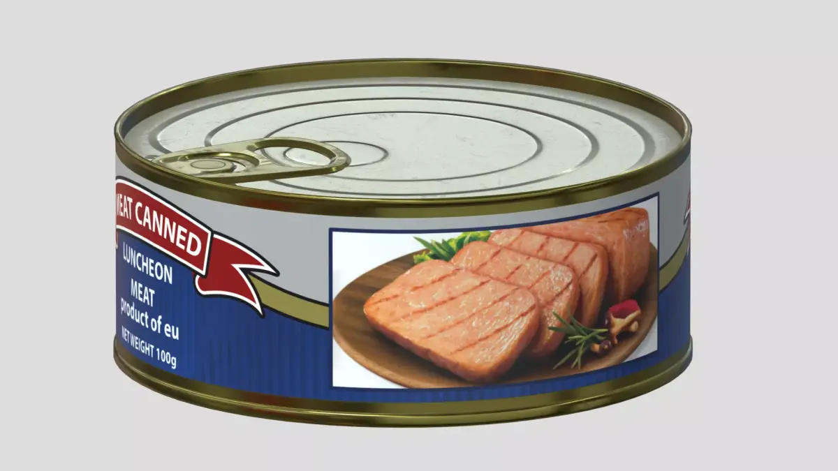Meat Canned Low Poly Low-poly 3D model