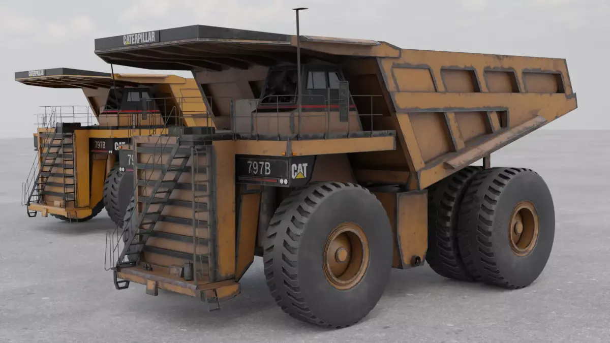 Mining Truck - Cat 797B  Low-poly 3D model