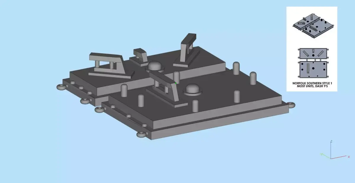 Train Control HO Norfolk Southern PTC antenna printable 3D file  3D print model