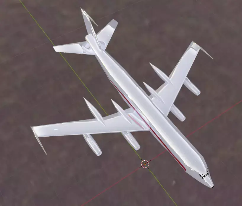  Fictional Quad Engine 1950s Jetliner CV-990A Inspired Low-poly 3D model