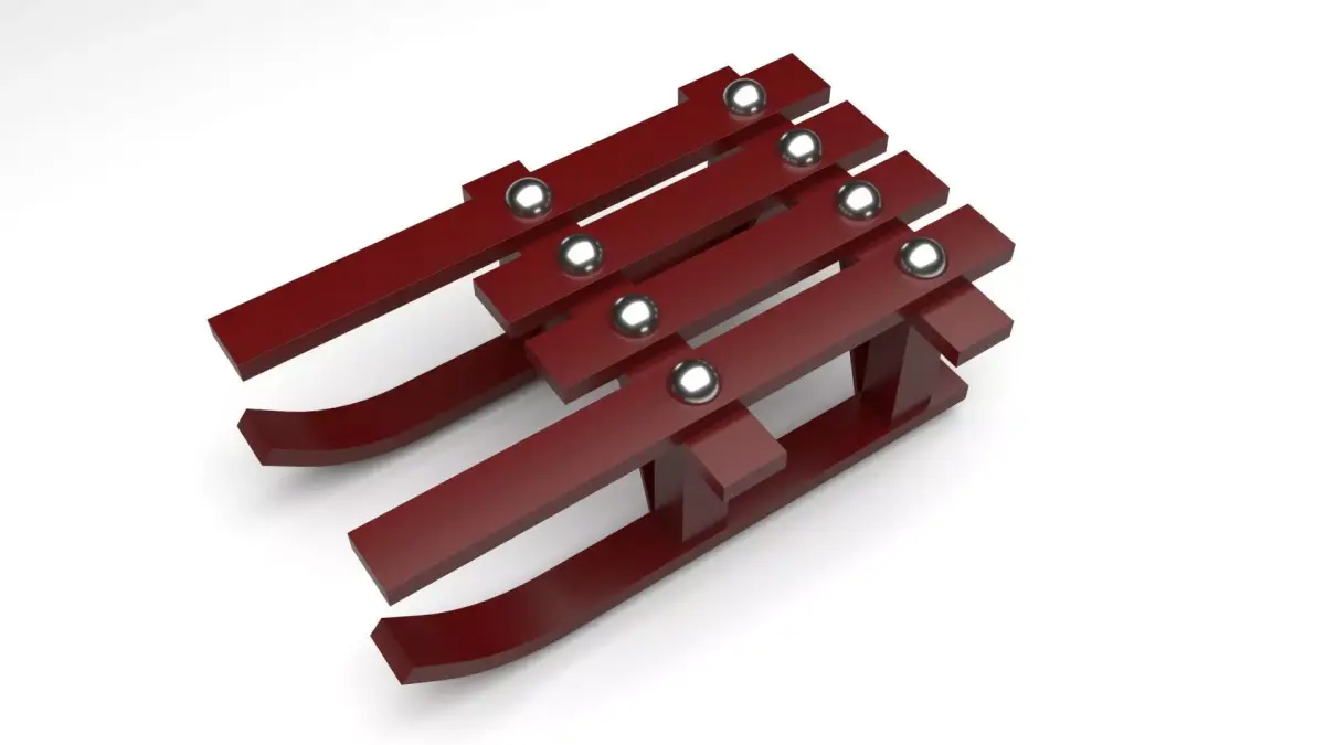 Wooden Sled 3D model