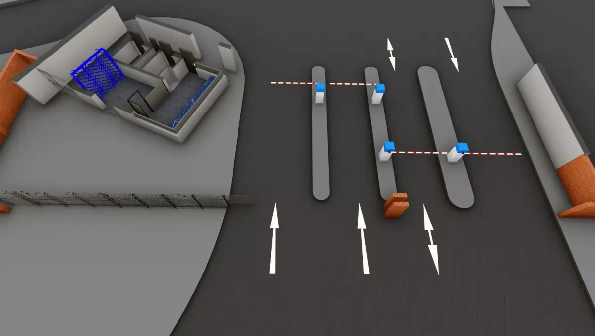Security Barrier Island and Vehicle Access Control 3D print model