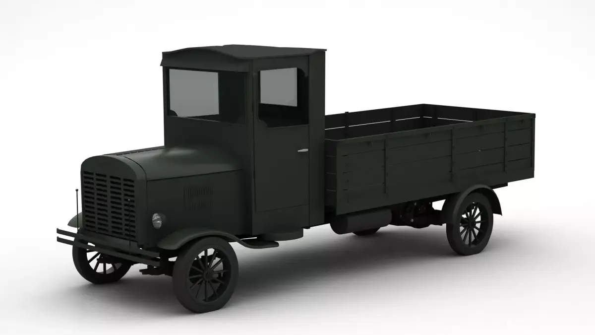 Old Truck 1900s Low-poly 3D model