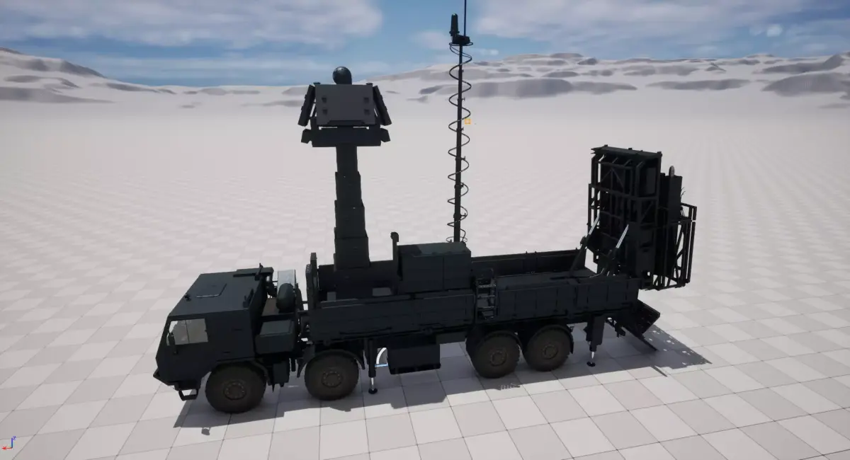 Rigged Israel SPYDER Air Defense System 3D model