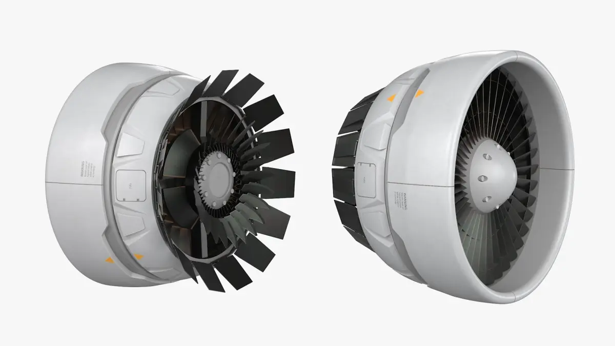 Propulsion Jet Rotor White Animated Rigged for Cinema 4D 3D model