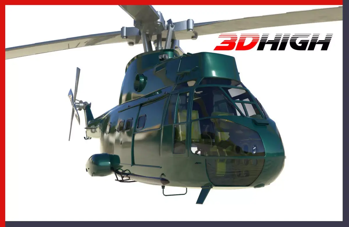 Military Helicopter Puma AS330 3D model
