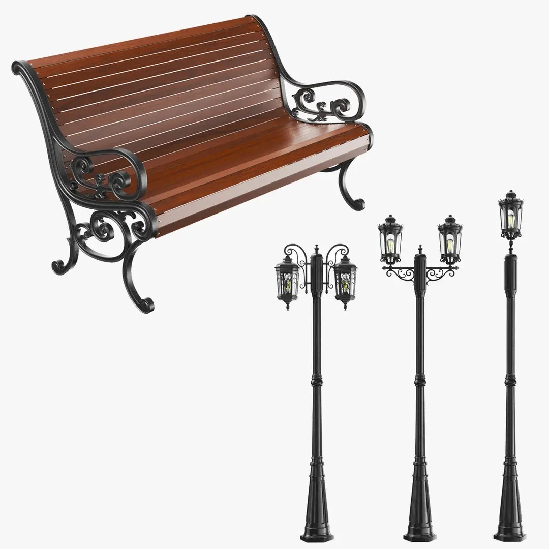 Detailed Street Elements Collection  purchase 3D model
