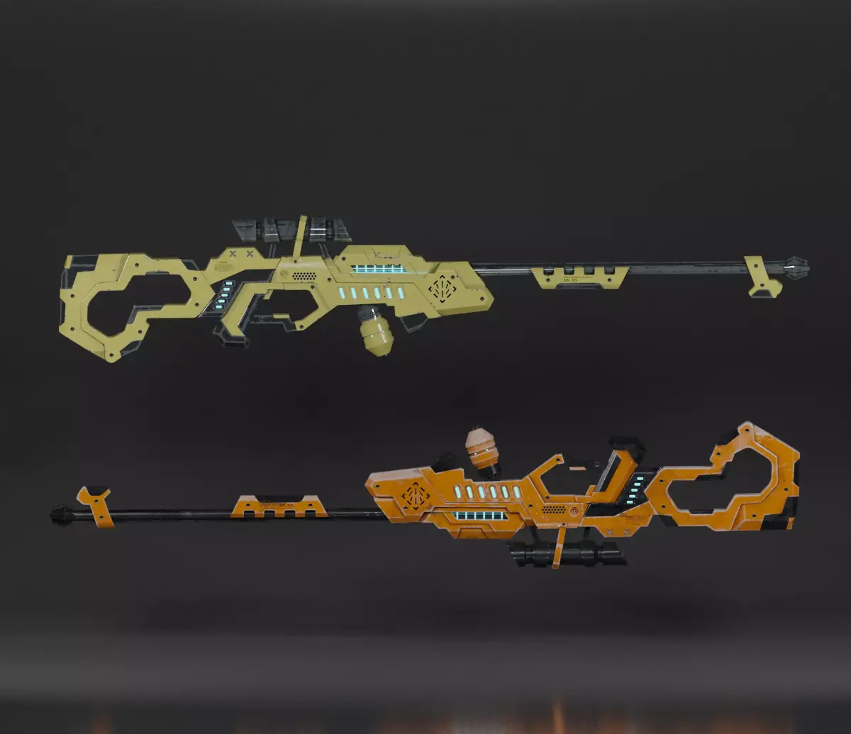 3D Sci-Fi Rifle low poly Free low-poly 3D model