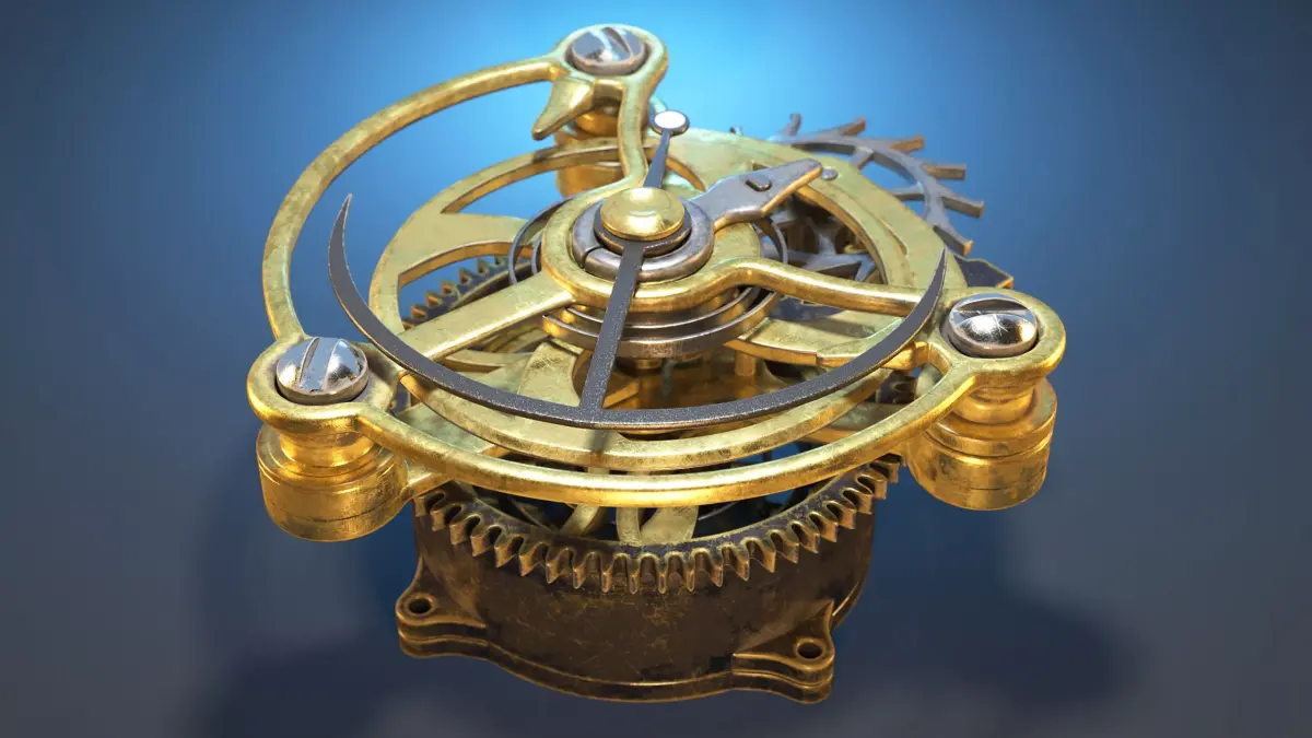 Tourbillon Mechanism PBR 3D model
