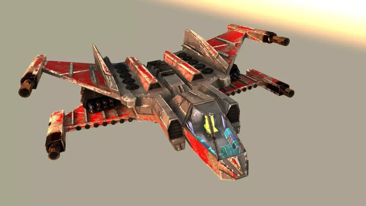 Sci fi space fighter  Low-poly 3D model