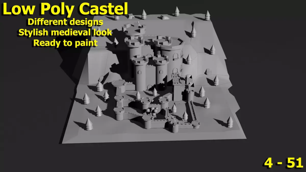 Low Poly Castle 4 Low-poly 3D model