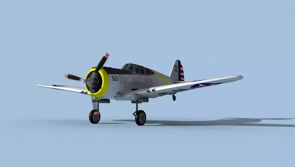 Curtiss P-36C Hawk V03 USAAF 3D model