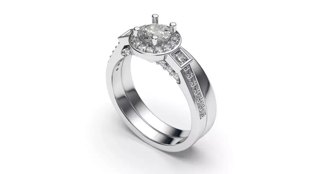 solitaire with ring sizes  8 part S83 3D print model