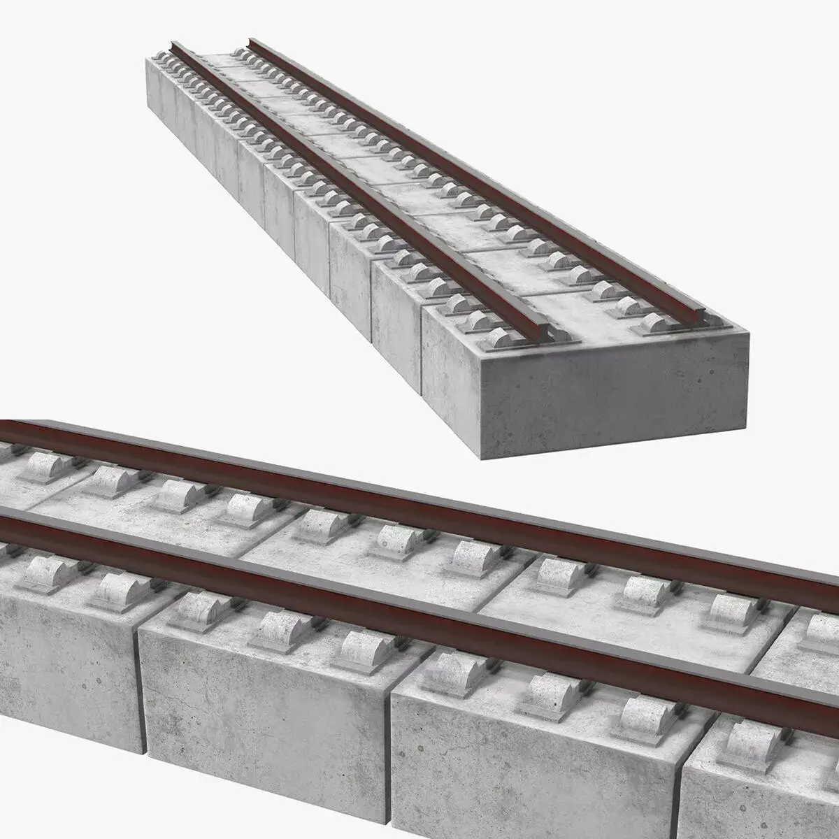 Highspeed Rail Section 3D model purchase