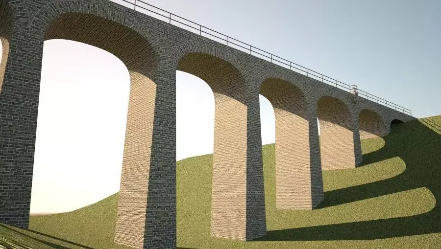 Railway bridge 3D model 6