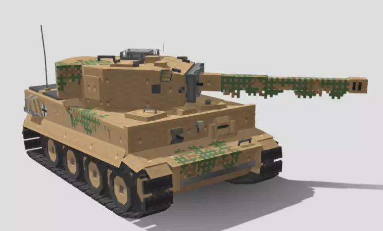 Tiger E Low-poly 3D model