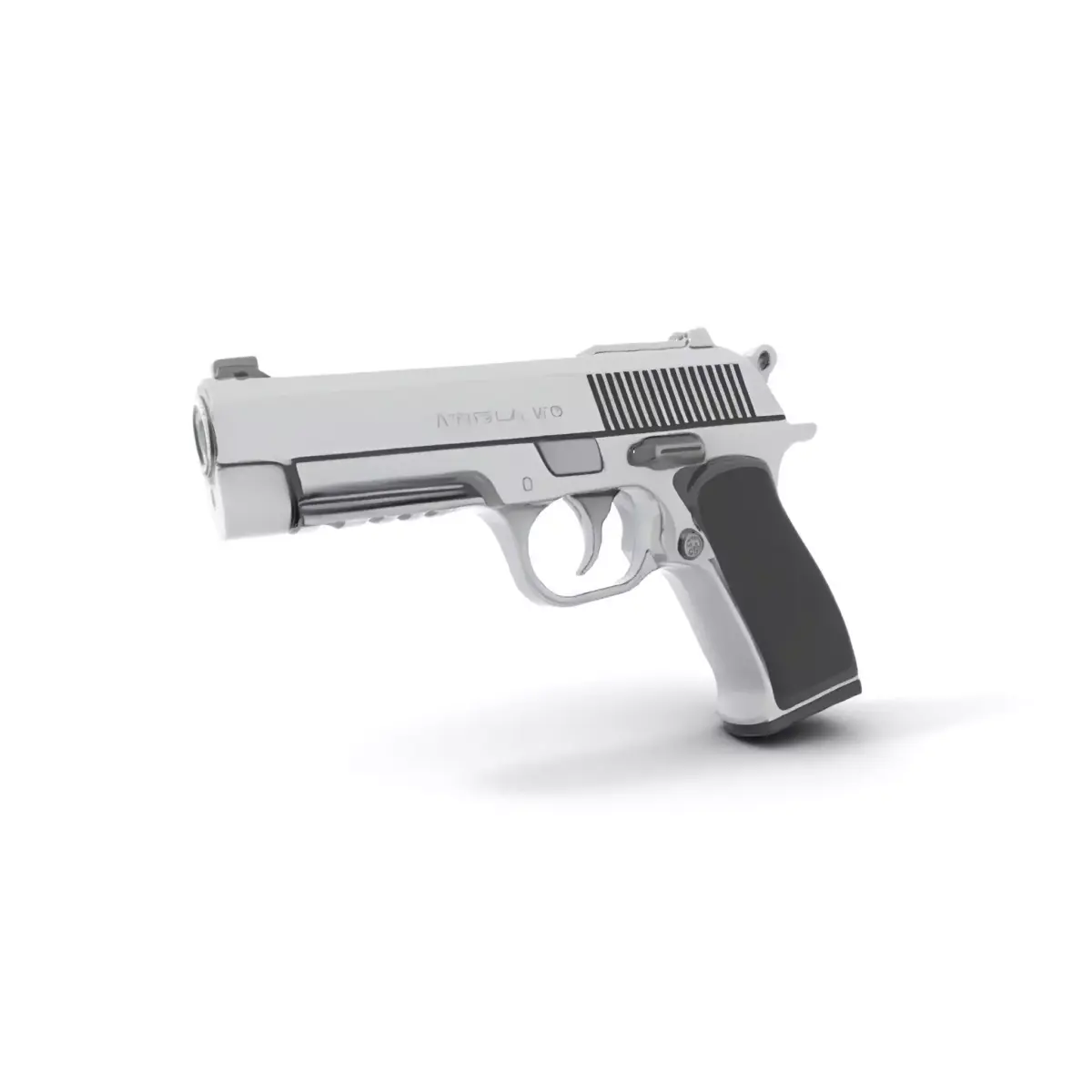 Sleek Silver Handgun model pack Low-poly 3D model purchase