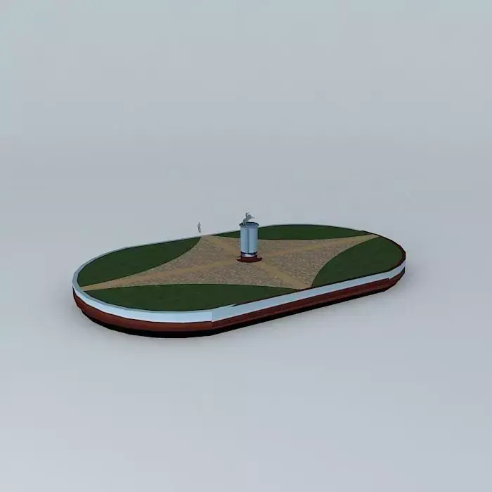 Architecture lighthouse in middle of grassy area 3D model