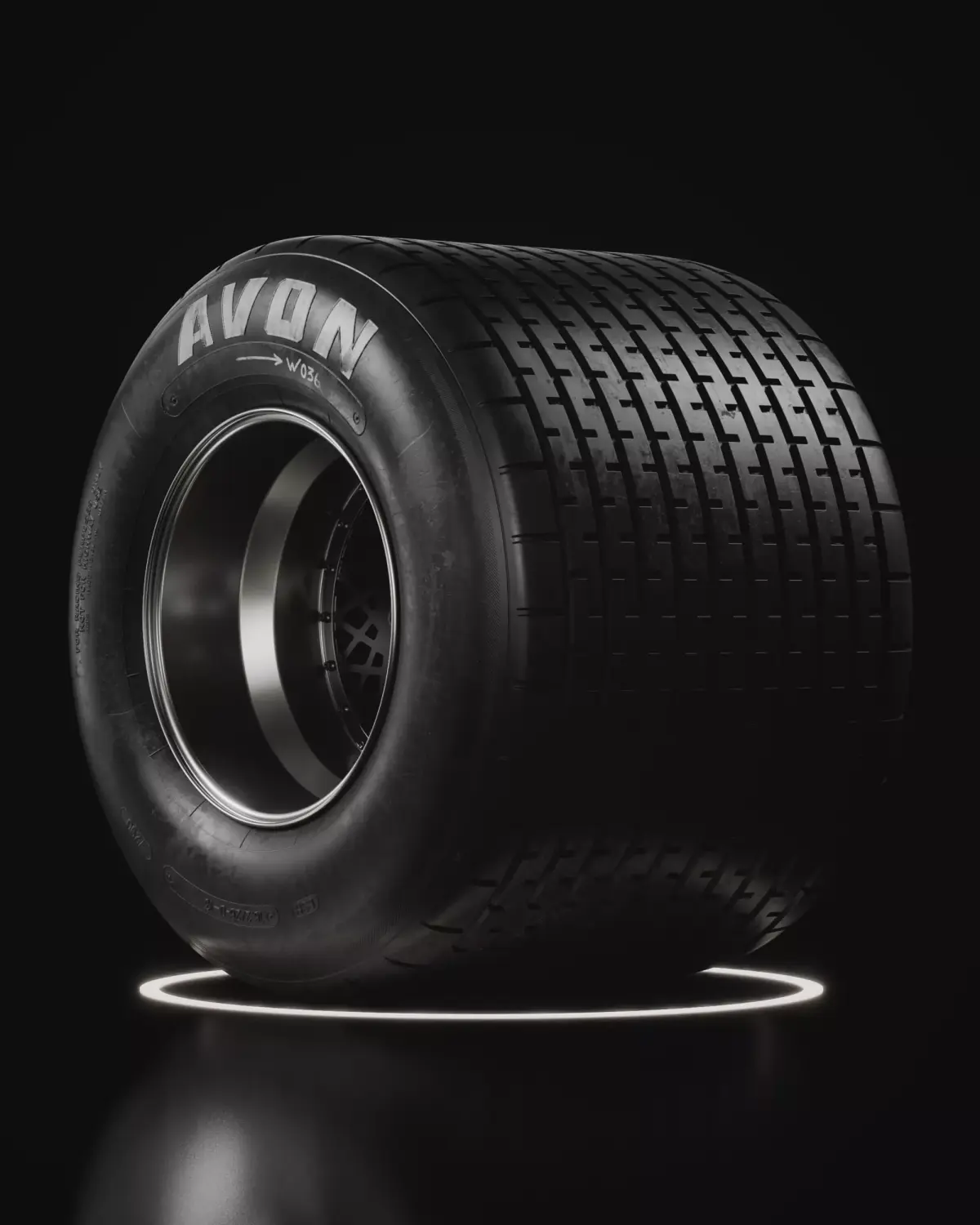 Avon Cut Wet Historic Tire Real World Details 3D model