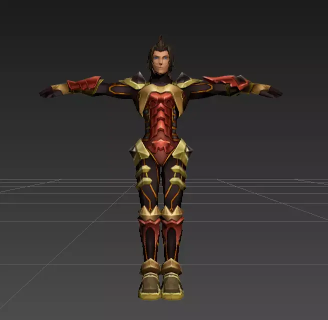 Kingdom Hearts Birth by Sleep - Terra Armored Helmetless Low-poly 3D model