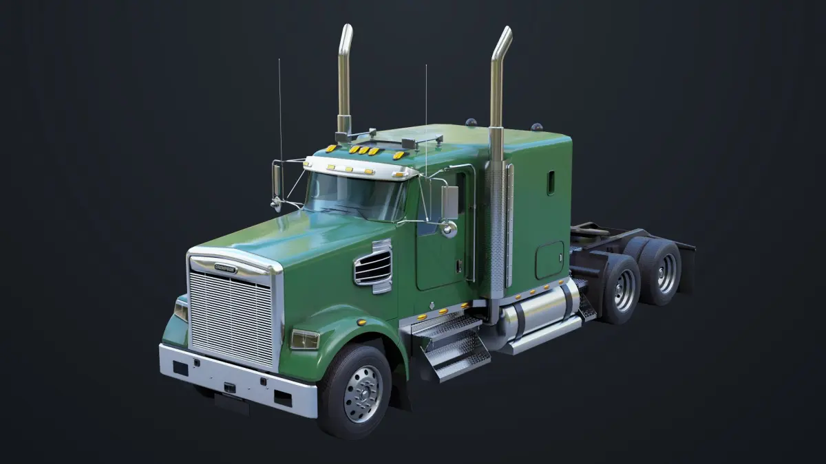 Heavy Truck Chassis 07 Blue and Green All PBR Textures 3D model