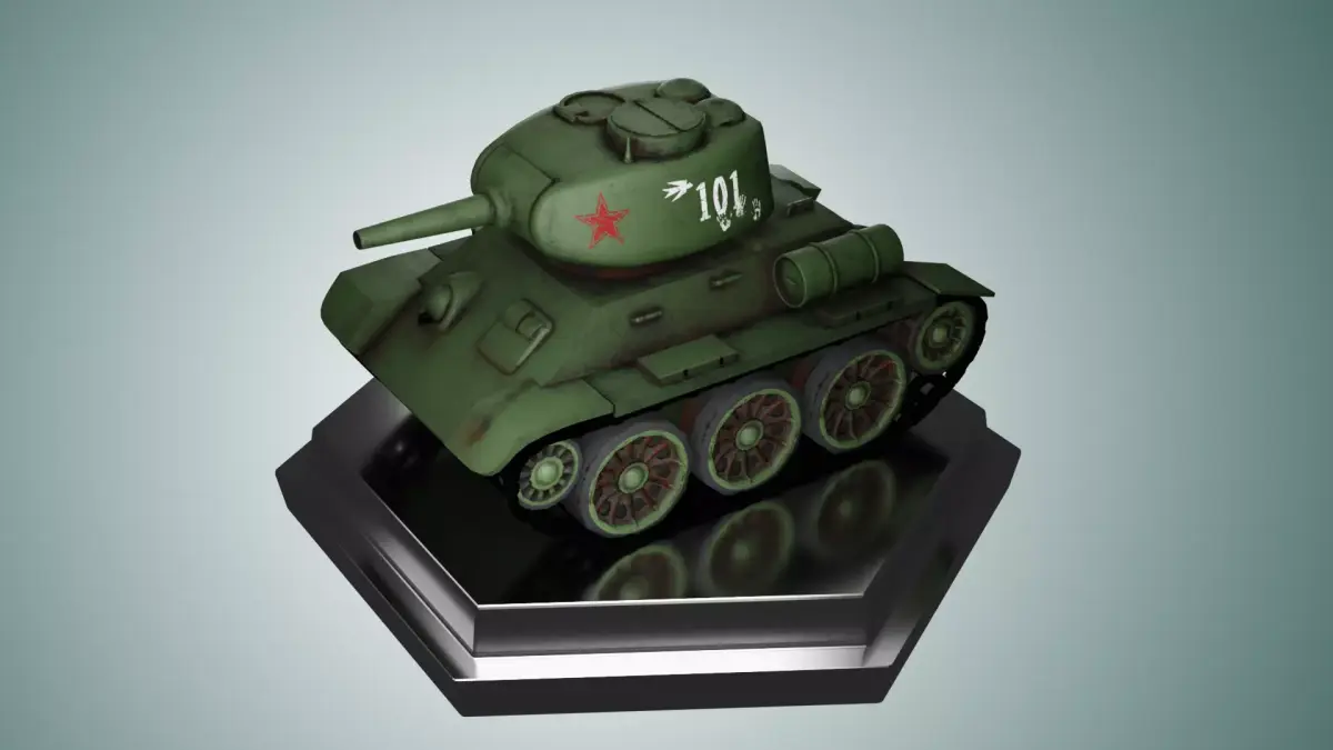Mini T34-85 Tank  Low-poly 3D model