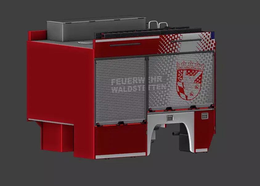 EMPL Feuerwehr MLF-Aufbau Low-poly 3D model