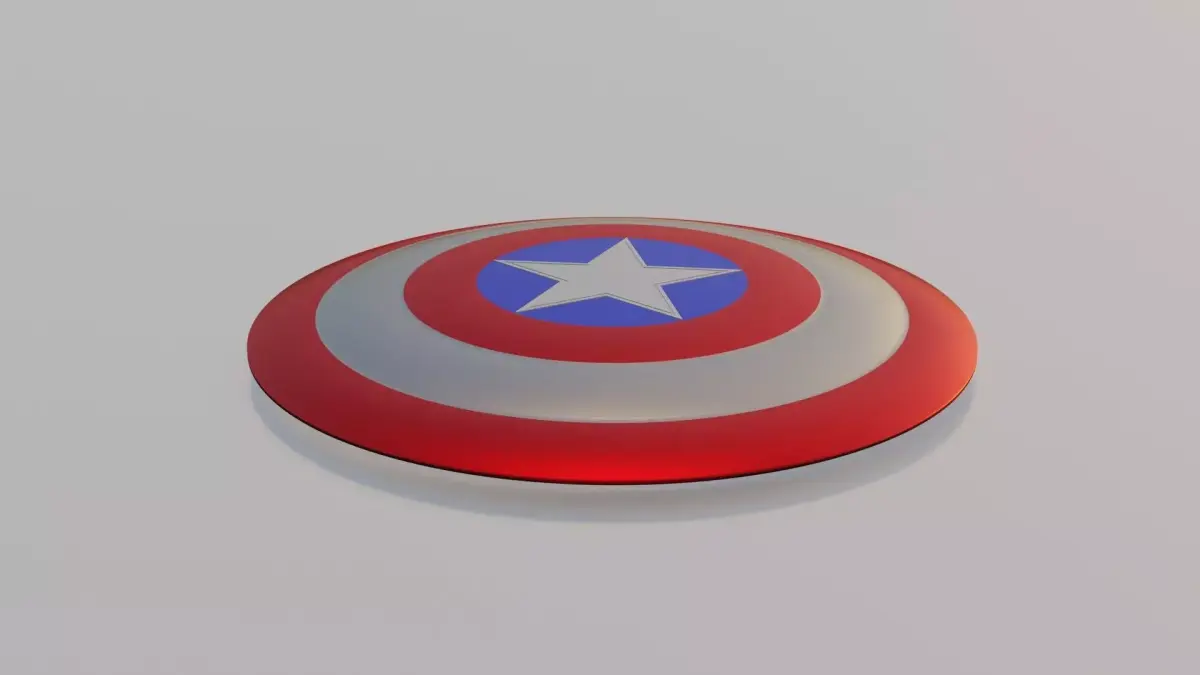 captain america sheild Low-poly 3D model