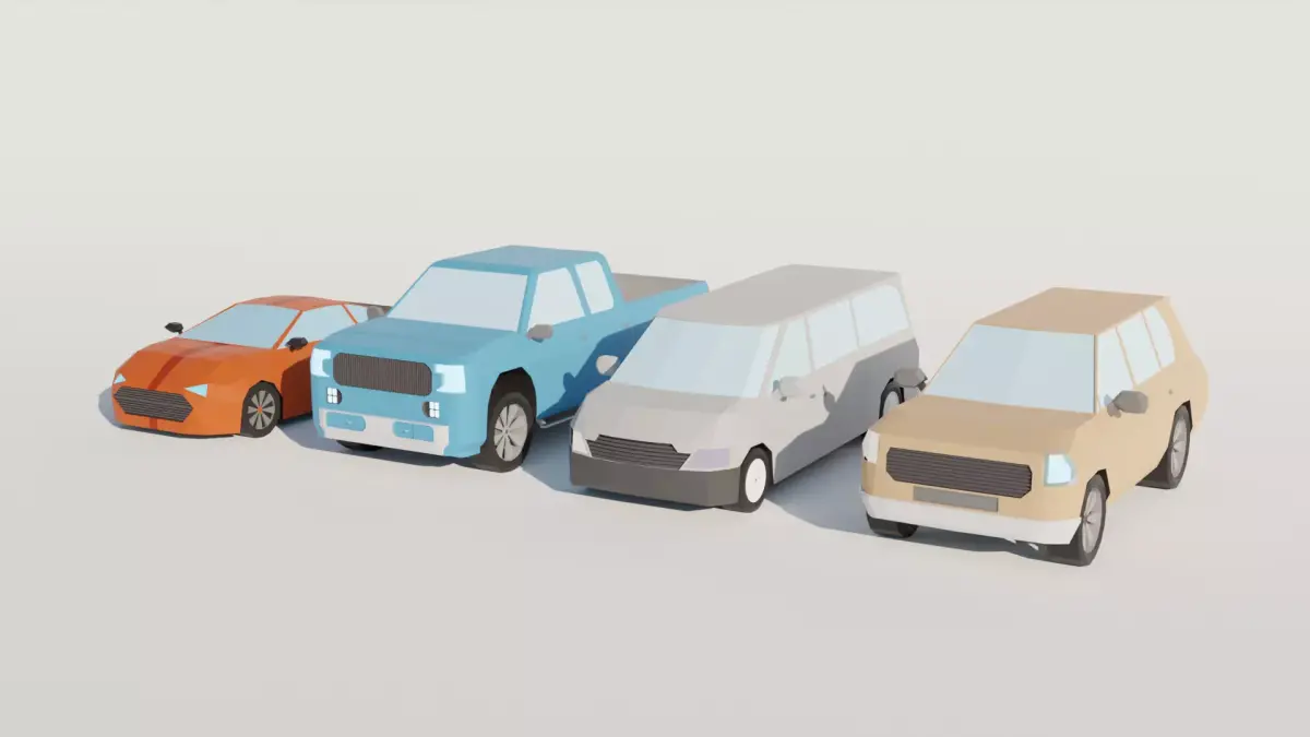 Low poly cars pack Free low-poly 3D model