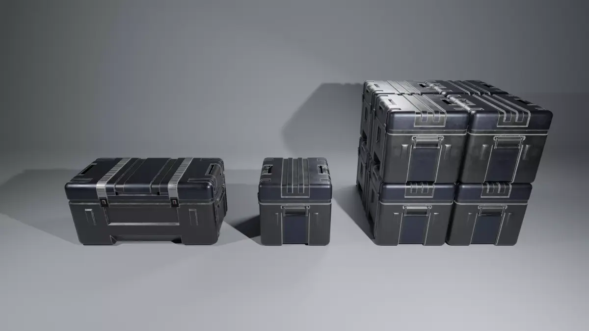 Sci-Fi Industrial Military Crates  3D model