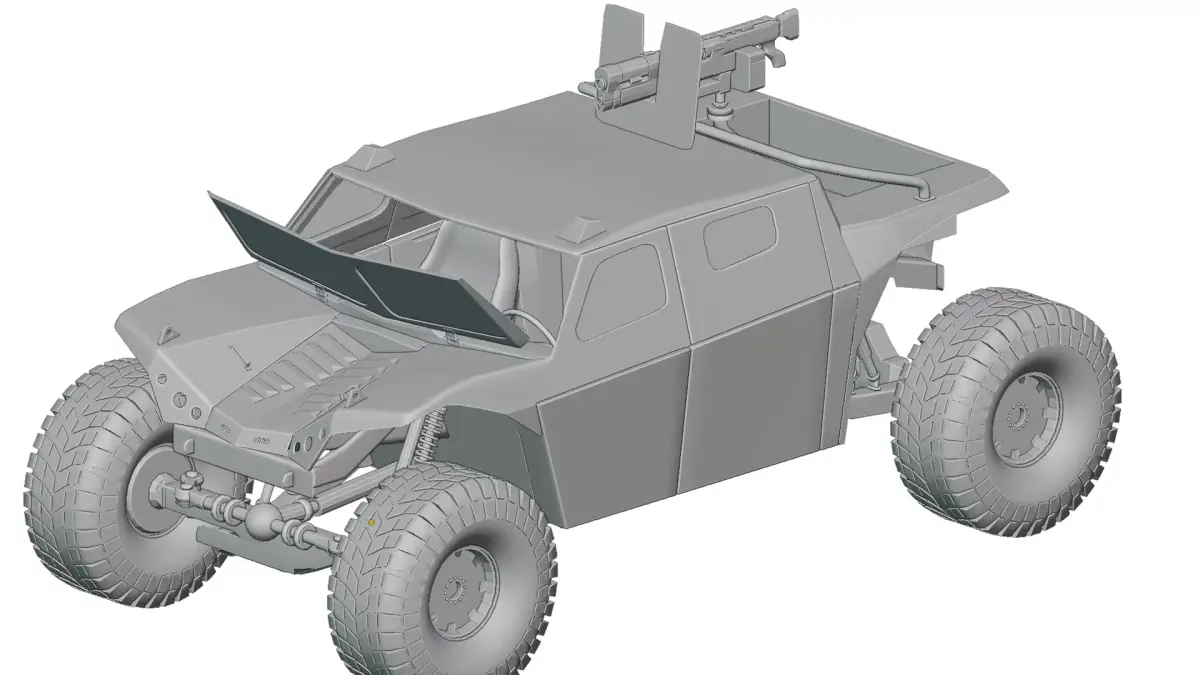 Combat Guard Vehicle 4X4 Blockout with Interior   Free low-poly 3D model