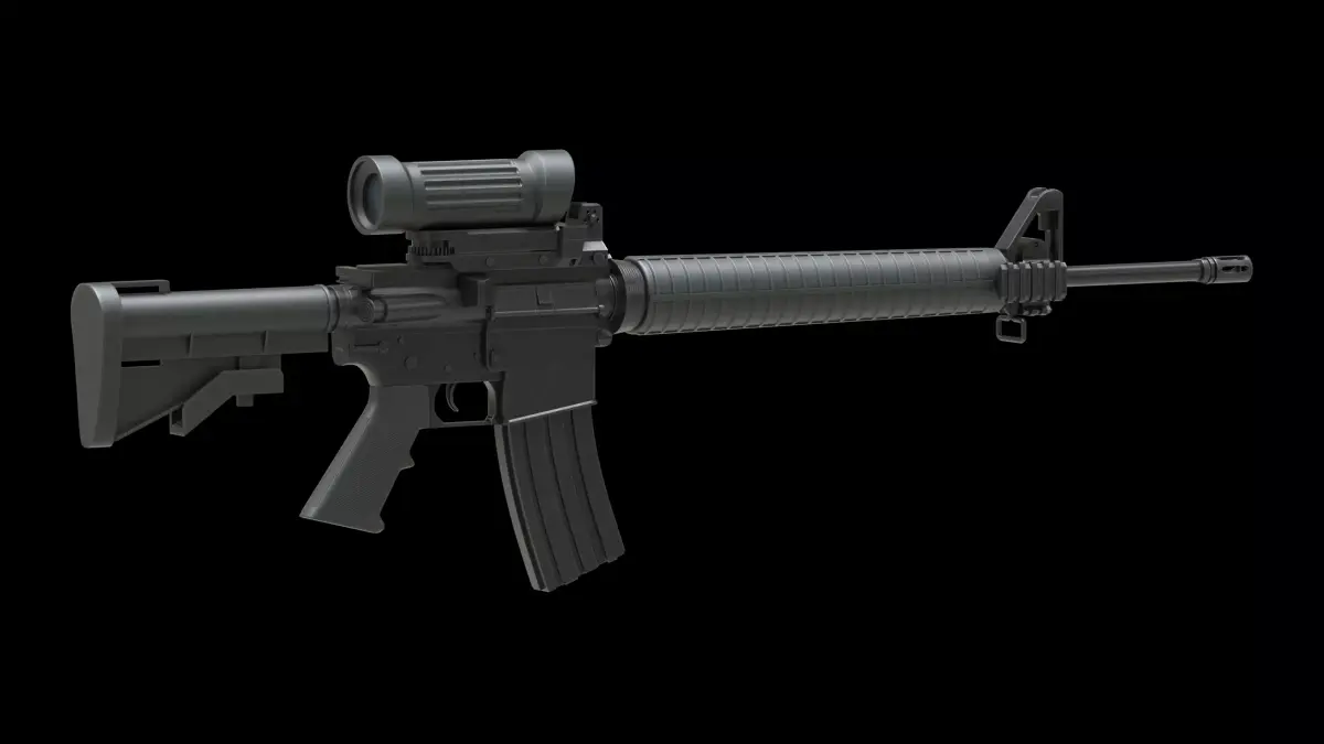 Colt Canada C7A2 Low Poly Free low-poly 3D model