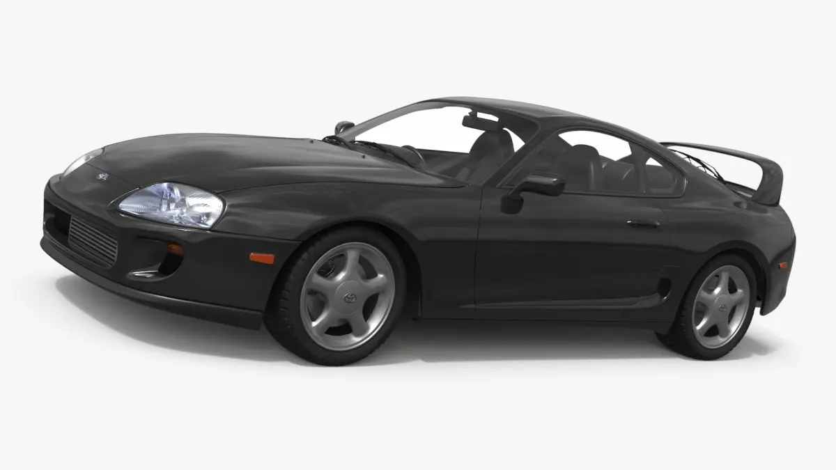 Fourth Generation Toyota Supra Black Simplified 3D model