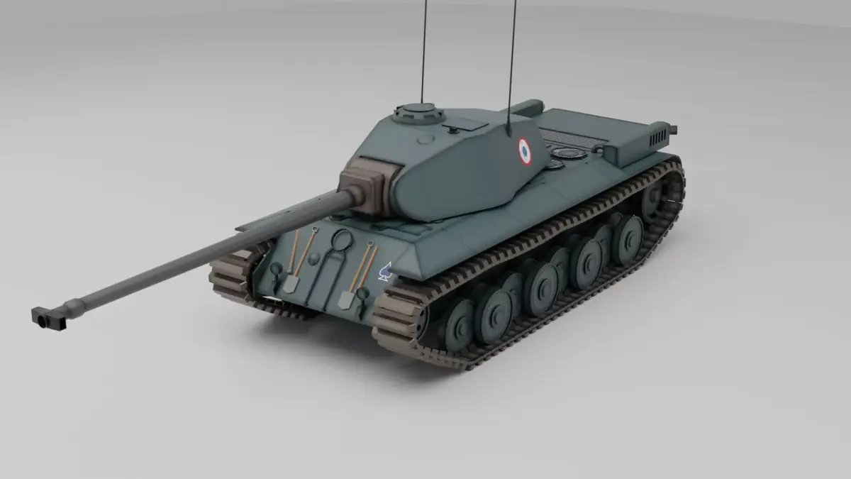 FCM 50T French medium tank Free 3D model