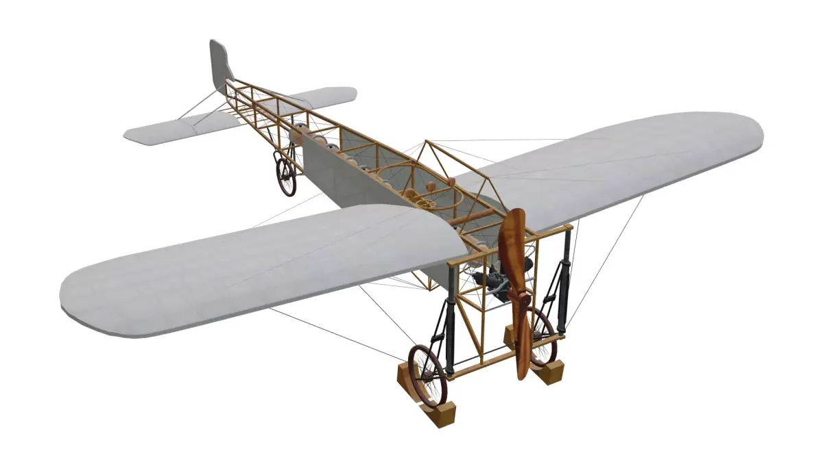 Monoplane Bleriot XI Low-poly 3D model