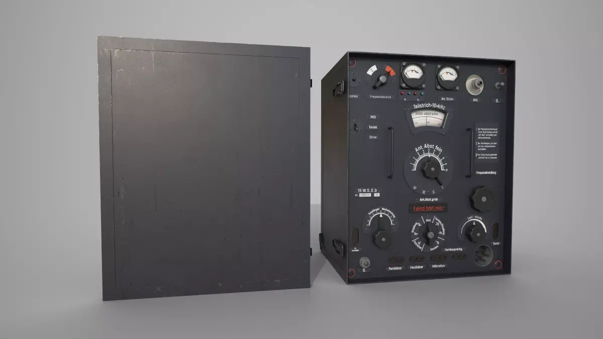 German World War II Radio station 3D model
