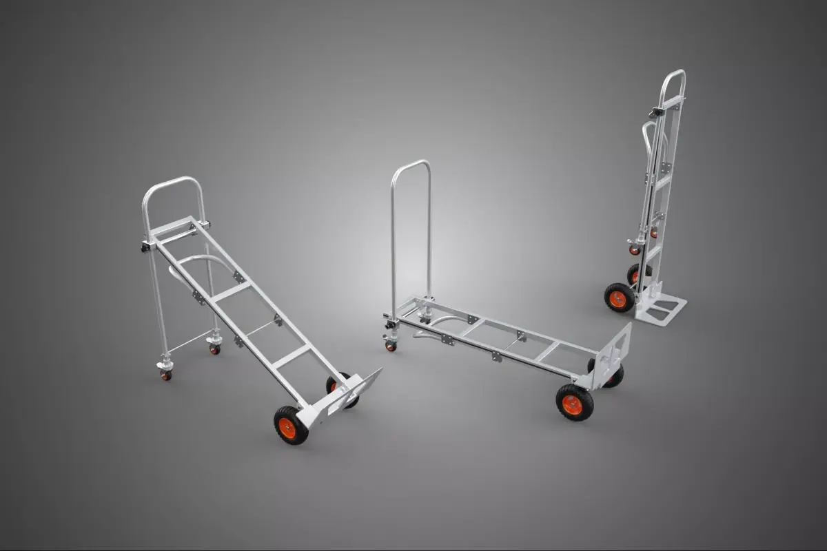 FOLDABLE HAND TRUCK PLATFORM TROLLEY CART FLATBED UPRIGHT TILTED 3D model