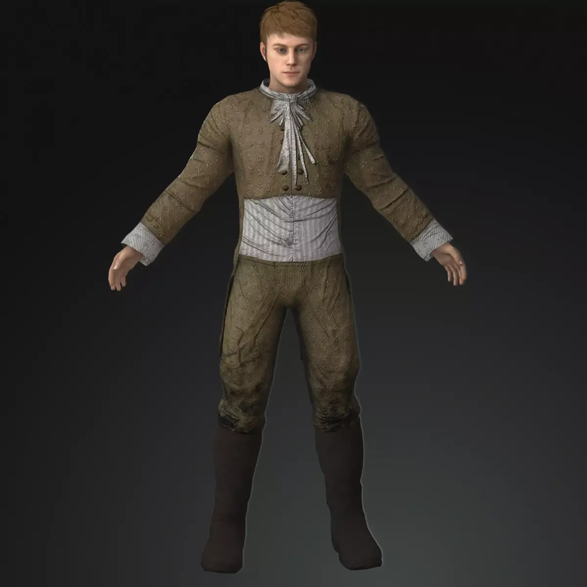Napoleonic civilian 1812 Low-poly 3D model 4