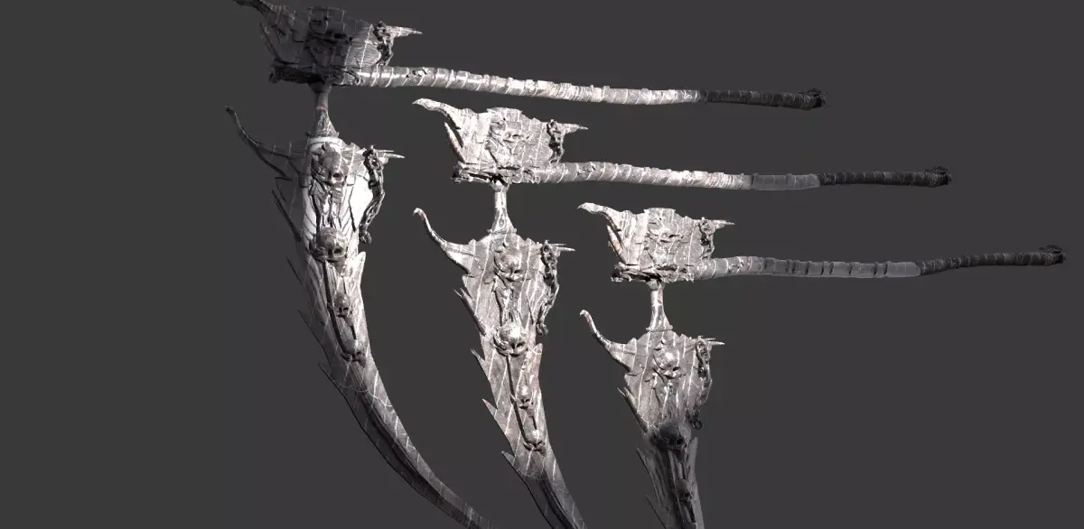 Grim Reaper scythe Ornate 1 3D model