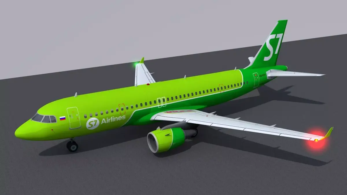 Airbus A320 new livery S-7 3D model