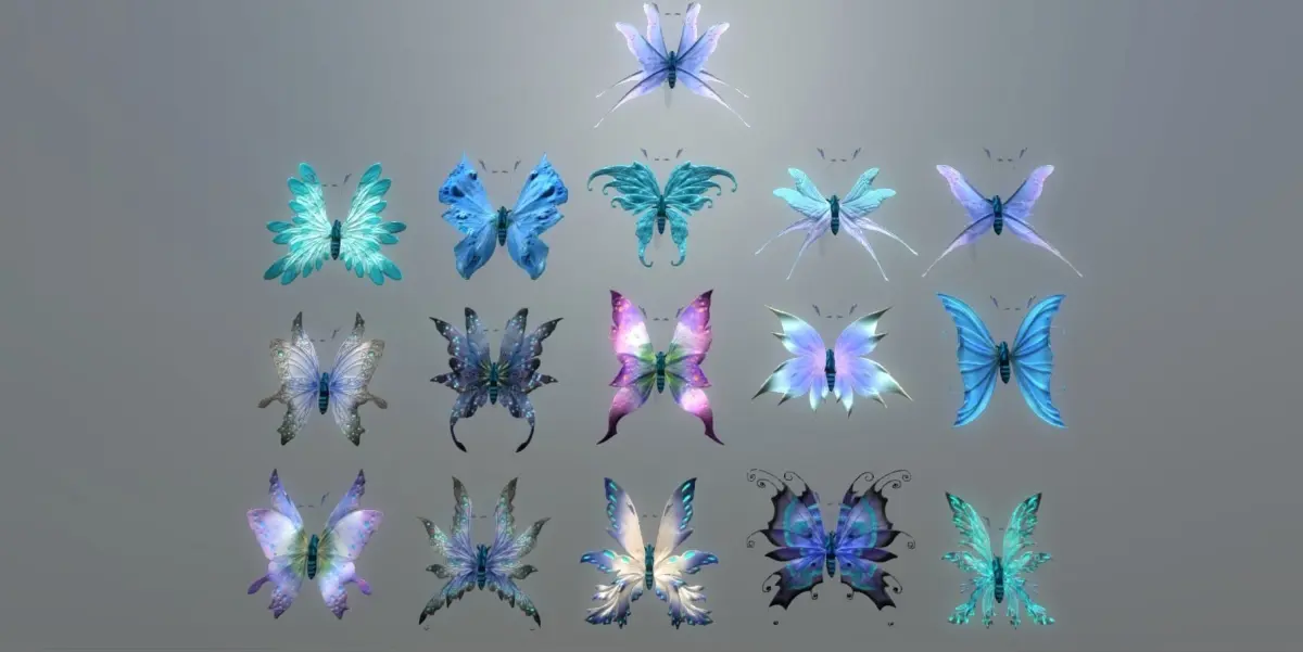 Butterflies 2 Animated  Low-poly 3D model