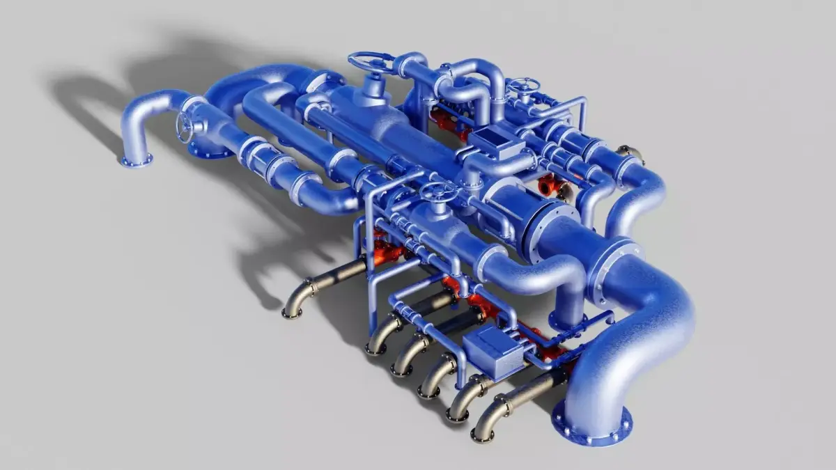 Industrial Pipes 3D model