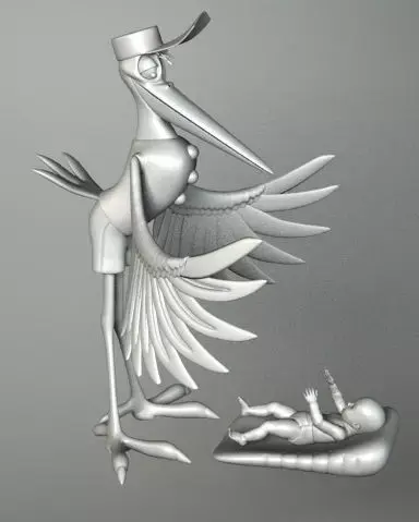 STORK 1 bird 3D model