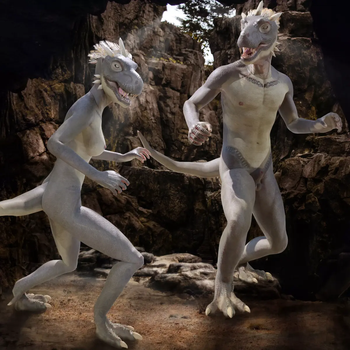 TRex Human Characters Low-poly 3D model